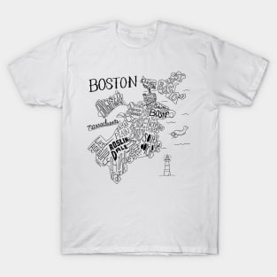 Boston Illustrated Map T-Shirt